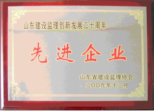 点击查看详细信息<br>标题：山东建设监理创新发展二十周年先进企业 阅读次数：5363